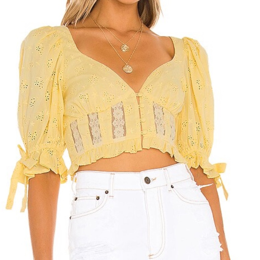 For Love And Lemons x Revolve Jean Blouse in Yellow ❤️